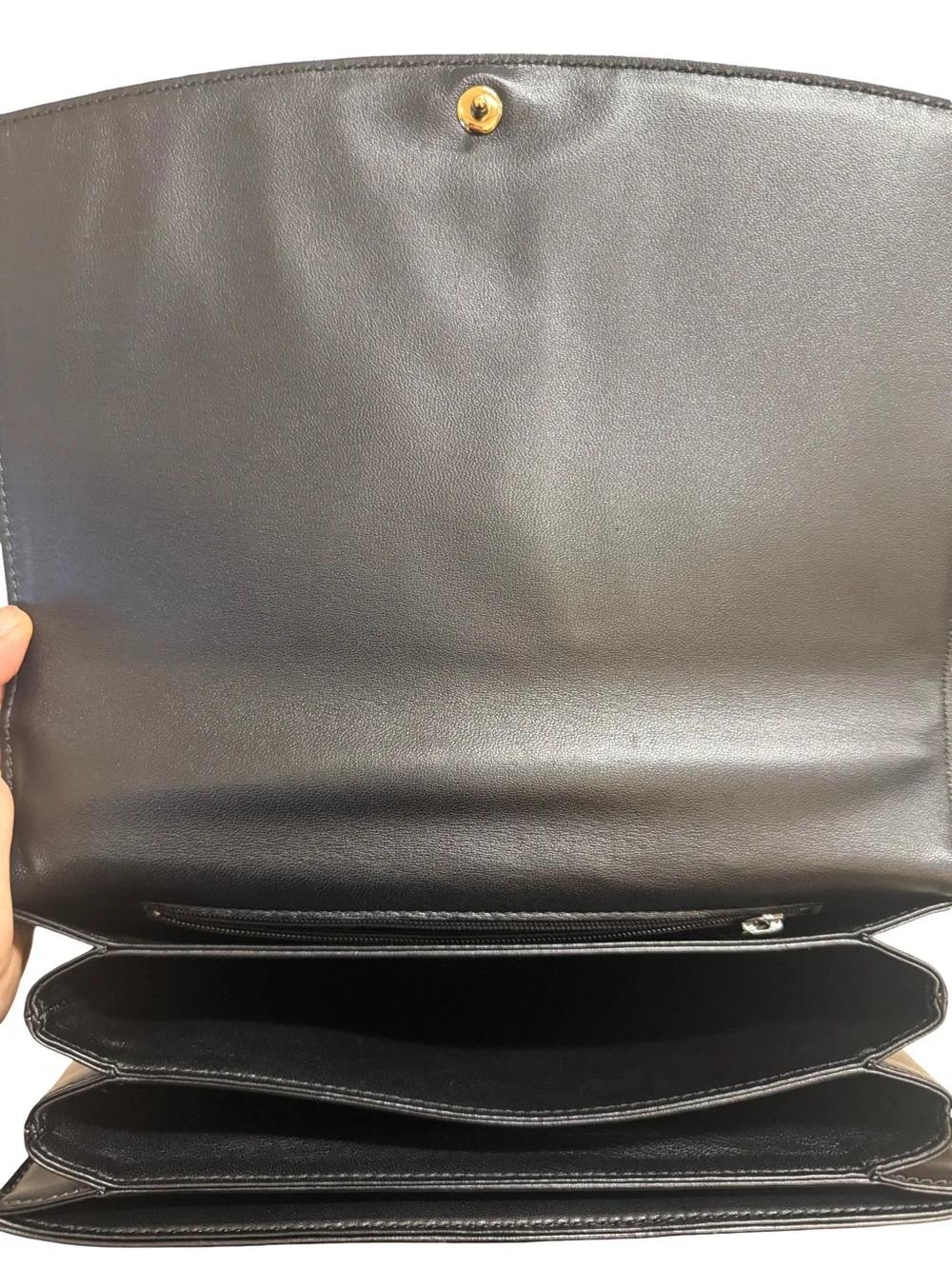 Louis Vuitton Black Leather Structured Top-Handle Satchel